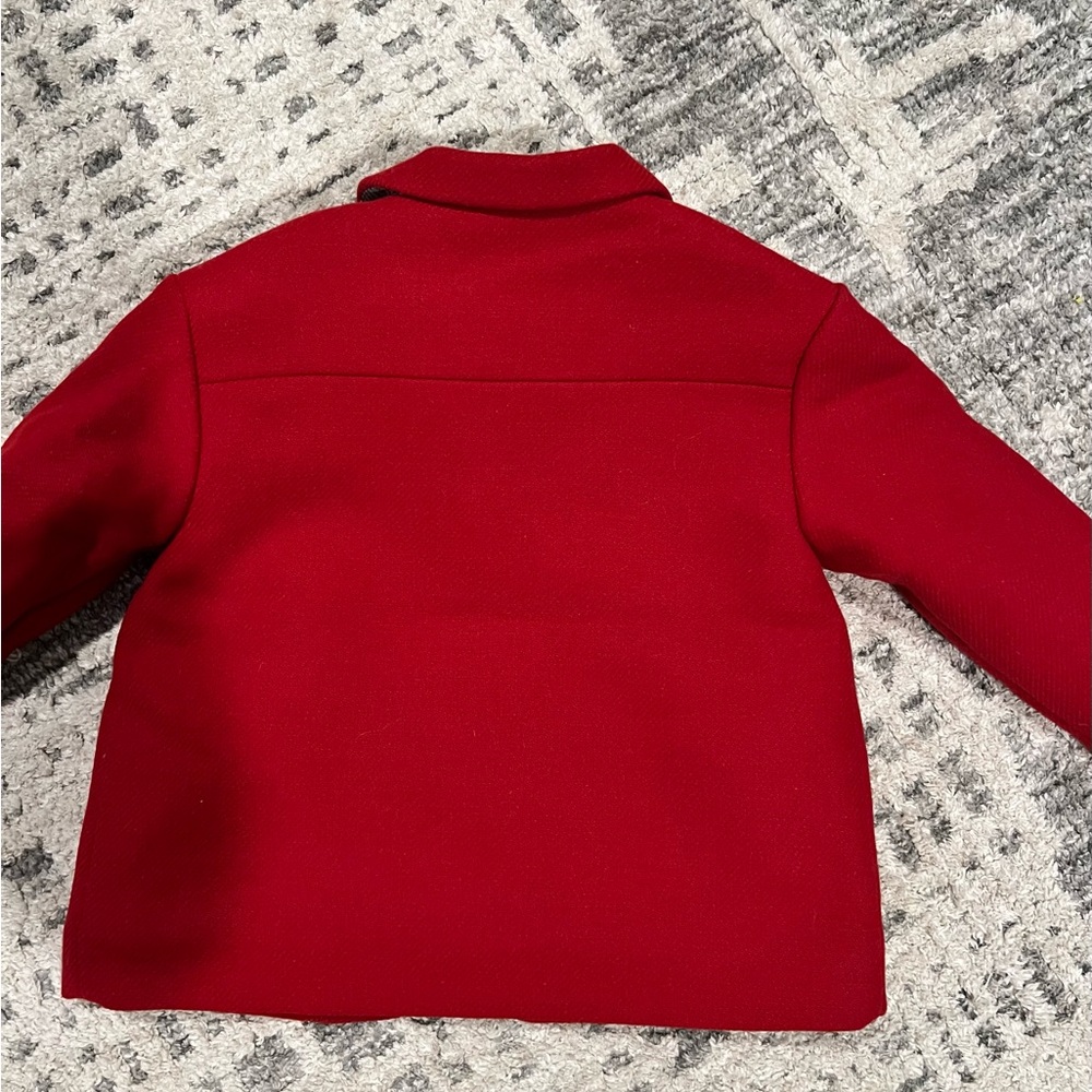 Zara red girls wool coat - Picture 4 of 5